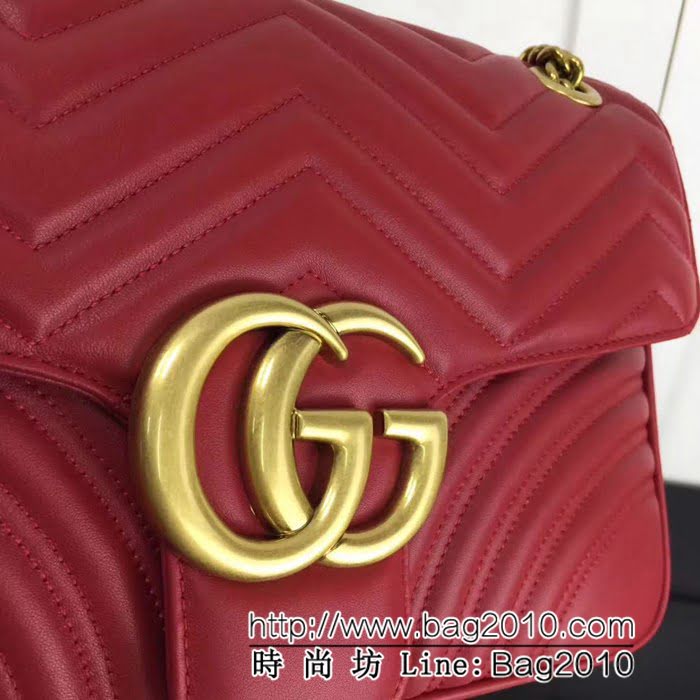 GUCCI古馳頂級原單 新款專櫃品質 實物實拍 443496 大紅鏈條包 HY1178
